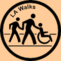 LA Walks logo, picture of people walking
