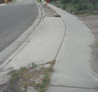Slope in sidewalk